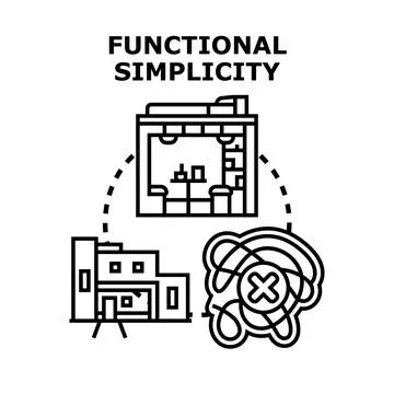 Functional simplicity concept for design and organization Stock Illustration