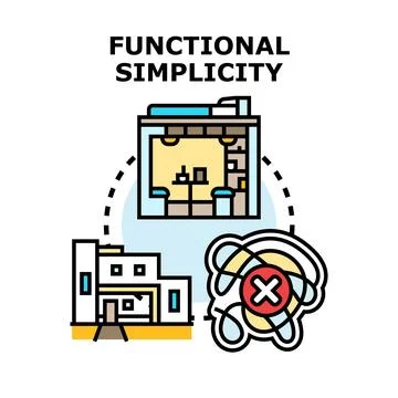 Functional simplicity concept for design and organization Stock Illustration
