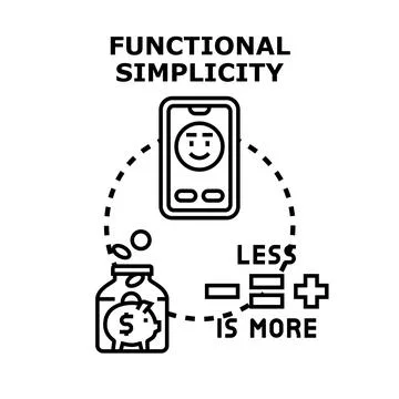 Functional simplicity concept for efficient user experience Stock Illustration