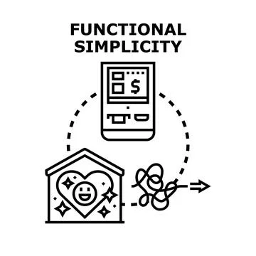 Functional simplicity improving user experience and satisfaction Stock Illustration