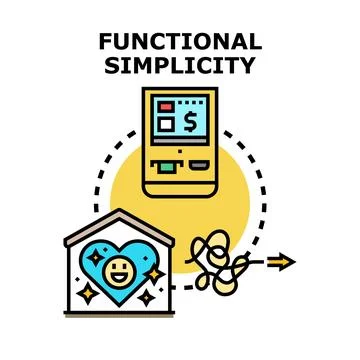 Functional simplicity improving user experience and satisfaction Stock Illustration
