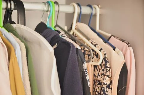 Functional Stylish Women's Closet Setup Wardrobe Stock Photos