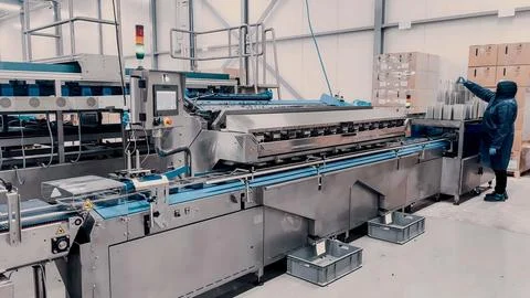 Functional testing process for food packaging machines Stock Photos