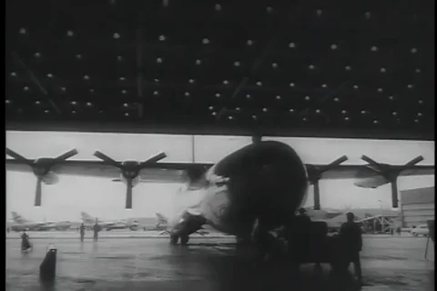 Functional tests conducted on Giant C-133 aircraft cargo plane - 1956 Stock Footage 99085747
