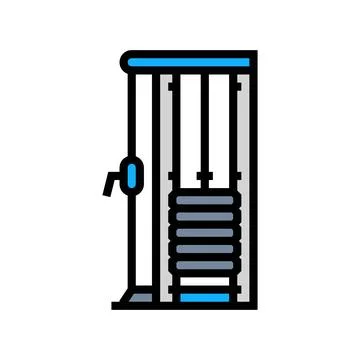 Functional trainer pulley machine color icon vector illustration Stock Illustration