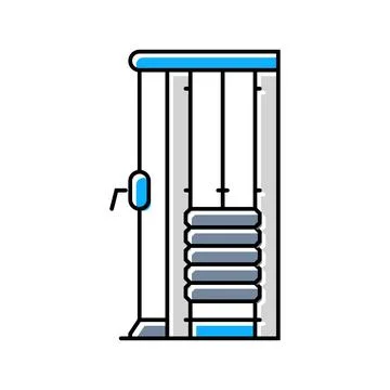 Functional trainer pulley machine color icon vector illustration Stock Illustration