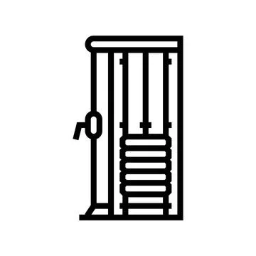 Functional trainer pulley machine line icon vector illustration Stock Illustration