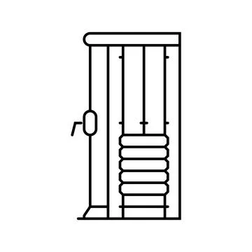 Functional trainer pulley machine line icon vector illustration Stock Illustration