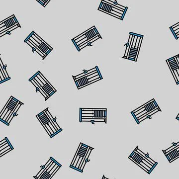 Functional trainer pulley machine vector seamless pattern イラスト素材