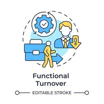 Functional turnover multi color concept icon Stock Illustration