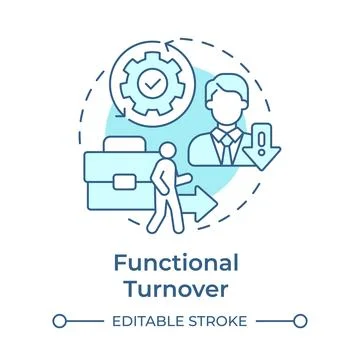 Functional turnover soft blue concept icon Stock Illustration