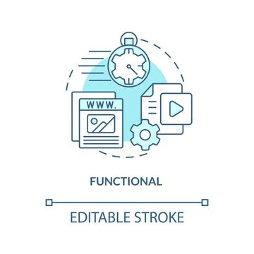 Functional turquoise concept icon Stock Illustration