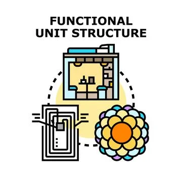 Functional unit structure concept visualizing technology business Stock Illustration