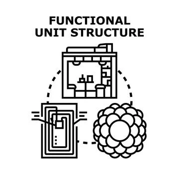 Functional unit structure concept visualizing technology business Stock Illustration