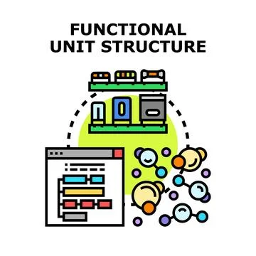 Functional unit structure diagramming components and organization Stock Illustration