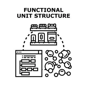 Functional unit structure diagramming components and organization Stock Illustration