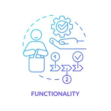 Functionality blue gradient concept icon Stock Illustration
