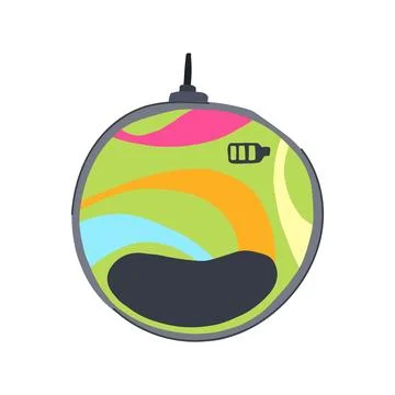 Functionality charging mouse pad wireless cartoon vector illustration Stock Illustration