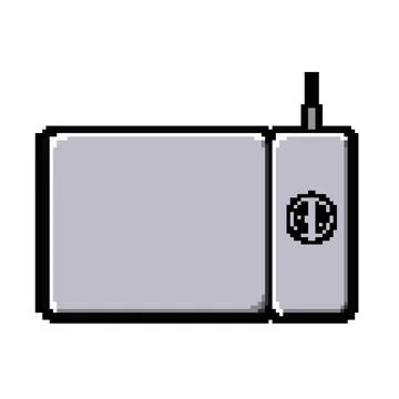 Functionality charging mouse pad wireless pixel art vector illustration Stock Illustration