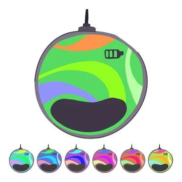 Functionality charging mouse pad wireless vector cartoon graphic Stock Illustration