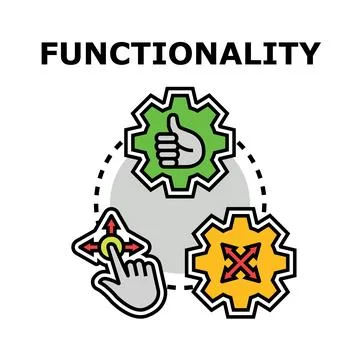 Functionality concept illustration with interactive gears Stock Illustration