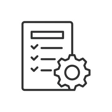 Functionality, icon in line design. Functionality, features, capabilities Stock Illustration