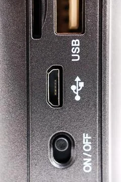 Functionality of a radio receiver with USB and power switch ports 写真素材