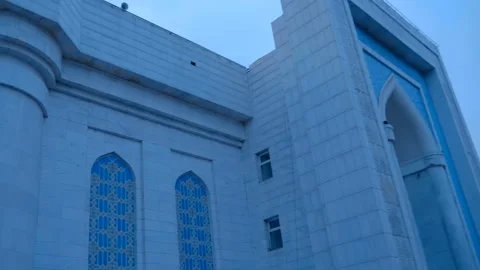 The functioning central mosque in the city of Almaty, built in the Muslim style Stock Footage 229986320