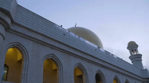 The functioning central mosque in the city of Almaty, built in the Muslim style Video stock 229990473