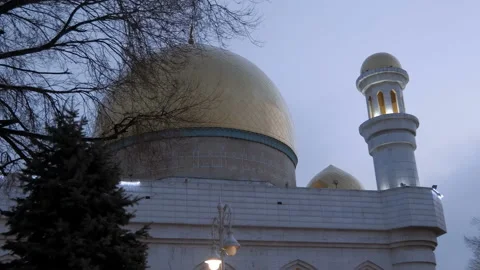 The functioning central mosque in the city of Almaty, built in the Muslim style Video stock 229991136
