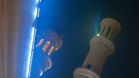 The functioning central mosque in the city of Almaty, built in the Muslim style Stock Footage 229997879