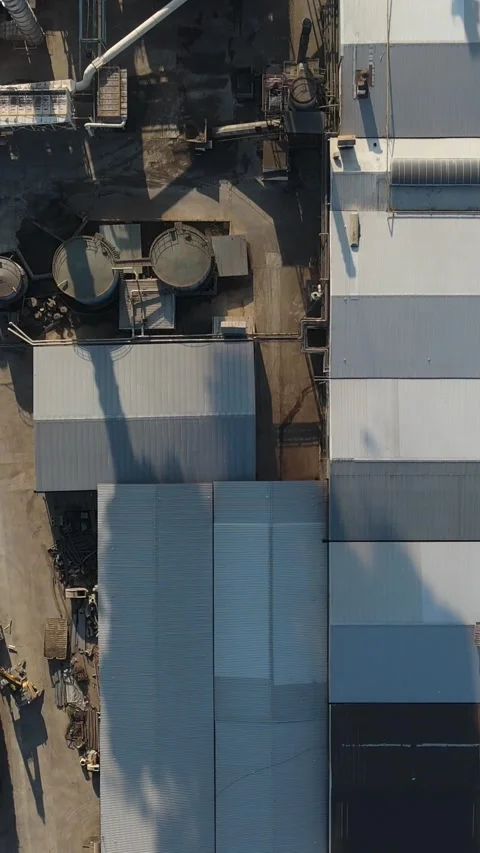 Functioning Factory Aerial View Stock Footage 295328066