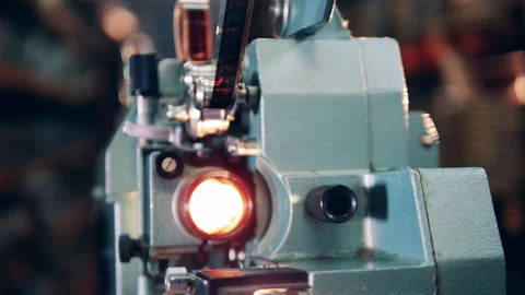 Functioning film projector and a flash of light produced by it Video stock 147237903
