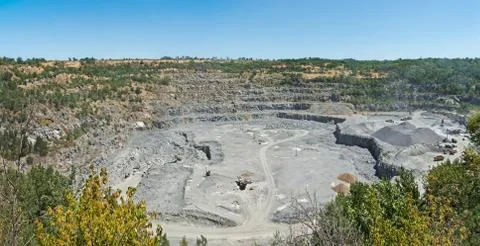 Functioning granite quarry Stock Photos