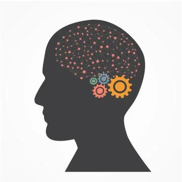 Functioning of the human body and the brain. Stock Illustration