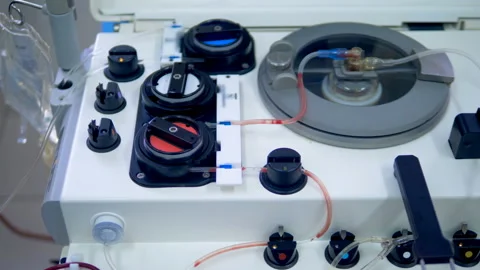 Functioning machine for donation of blood Video stock 104925479