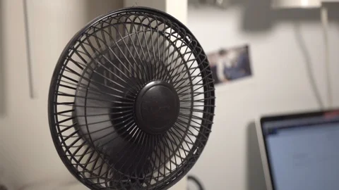 Functioning Portable Rechargeable Mini Desk Fan - Closeup Shot 動画素材 128467964