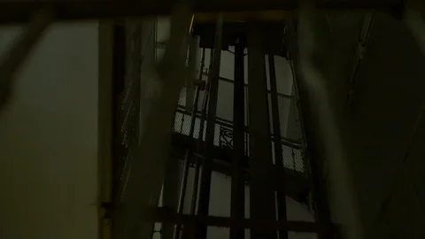 Functioning Vintage Elevetor in Darkness Stock-Footage 92736037