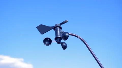 Functioning wind turbine of a solar battery Video stock 90780838