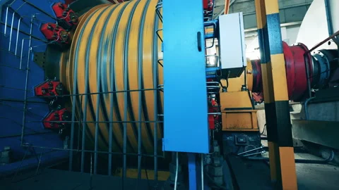 Functioning winding mechanism inside of a mine Stock Footage 150808984