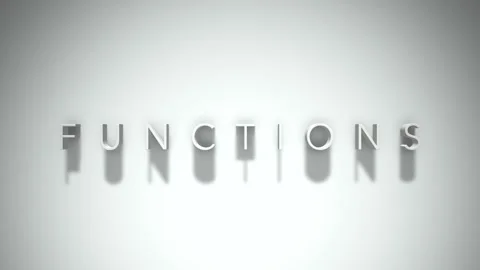 Functions 3D title animation with shadows on a white background Stock Footage 297017949