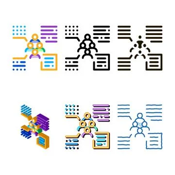 Functions of person from group edition icon vector outline Illustrazione stock