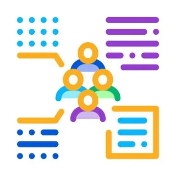 Functions of person from group icon vector outline illustration 库存插图