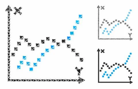 Functions plot Mosaic Icon of Tuberous Pieces Ilustración de archivo