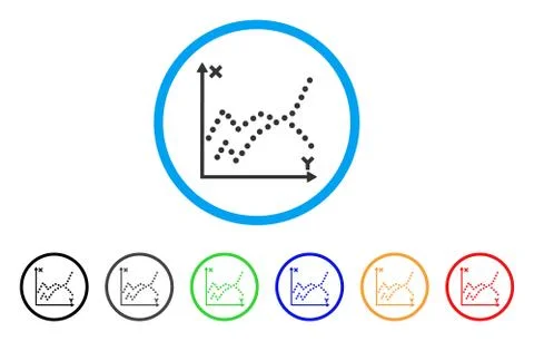 Functions Plot Rounded Icon Stock Illustration