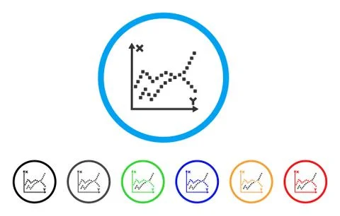 Functions Plot Rounded Icon Stock Illustration