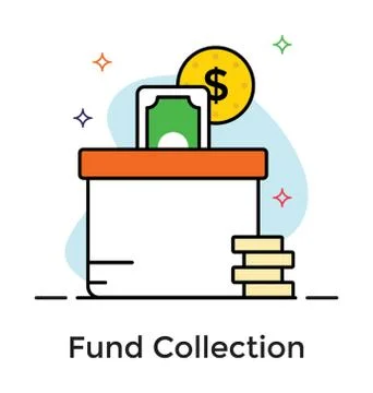 Fund collection in flat icon design Stock Illustration
