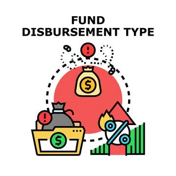 Fund disbursement type concept vector illustration Stock Illustration