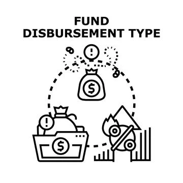 Fund disbursement type concept vector illustration Stock Illustration