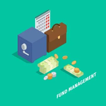 Fund Management Isometric Vector Concept Illustrazione stock